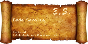 Bade Sarolta névjegykártya